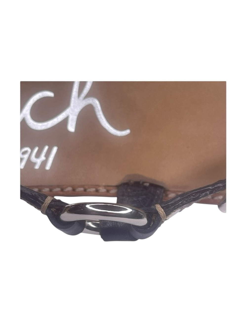 Deadstock: new Coach ࿌ Raiven Hardware Turnlock Flat Sandals ࿌ Black Leather ࿌ - Picture 13 of 16